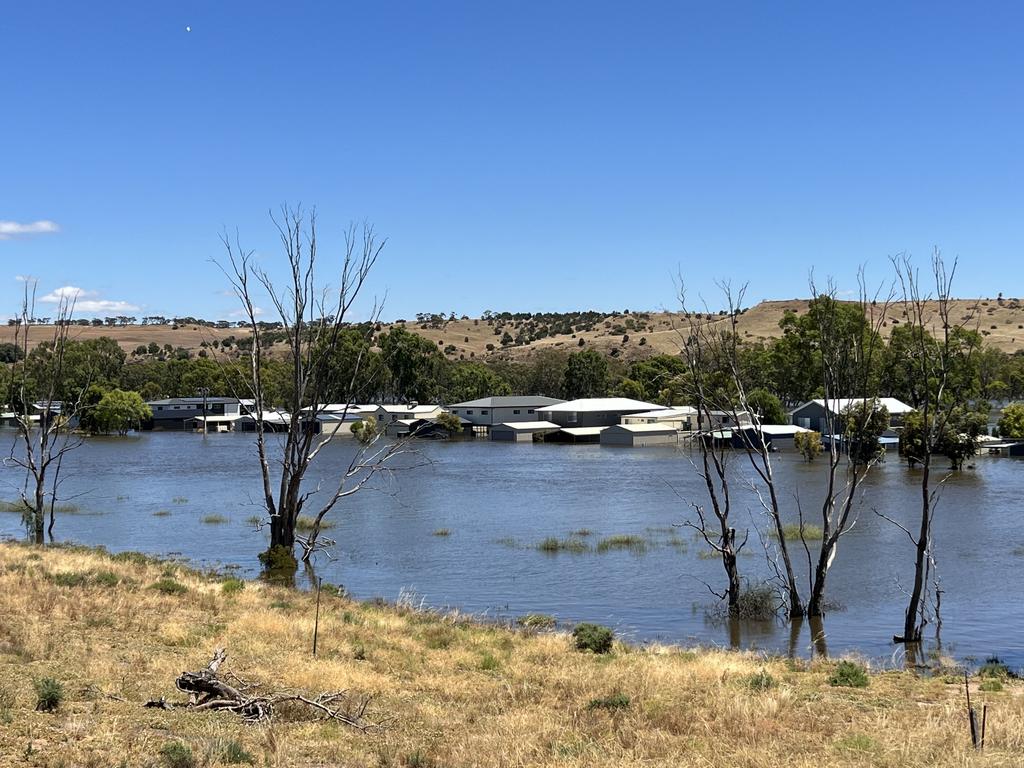 Shacks underwater at Bowhill on January 5. Picture: Jo Schulz