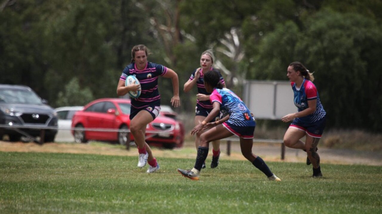 Jane Rowbotham (left) takes on the line.