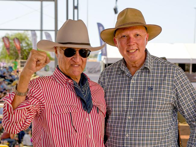 Kennedy MP Bob Katter and Opposition Leader Peter Dutton at the Mount Isa Rodeo.Picture - Facebook