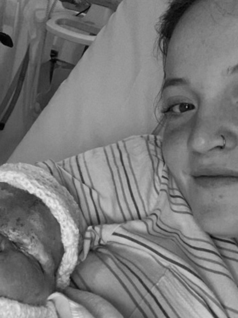 Imogen Jones and baby Kinsley.