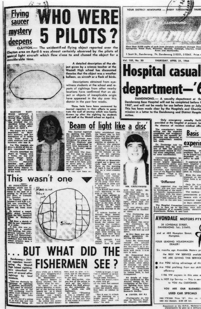 The 1966 Westall sighting remains unsolved. Picture: Supplied