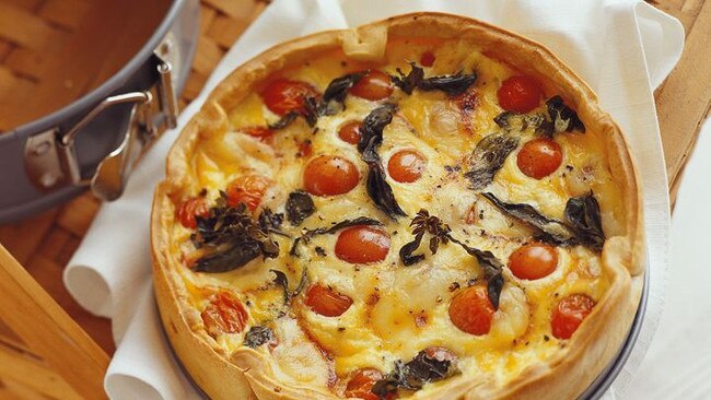 Swiss cheese goes great in a quiche.