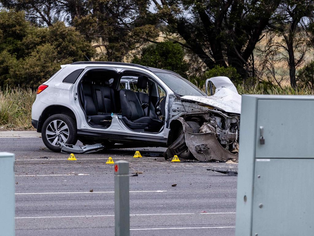 The crash happened about 11.15pm on Monday. Picture: Jake Nowakowski