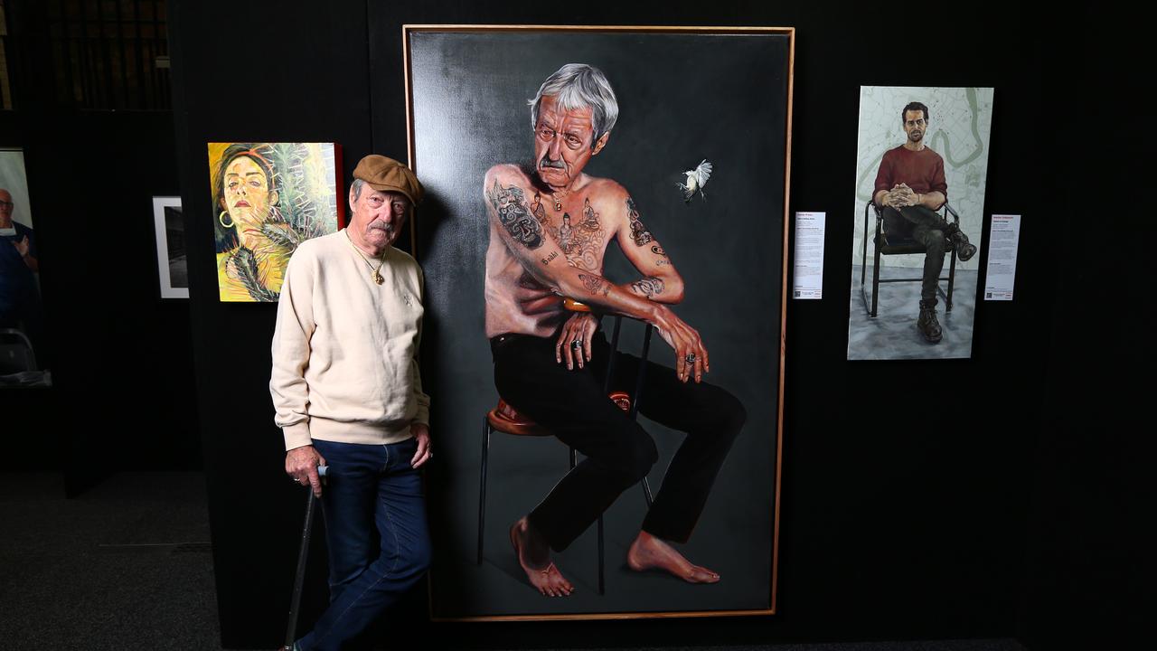 Brisbane Portrait Prize - Winner of The Courier-Mail People's Choice Award is Jamie Preisz. He painted former Rolling Stones manager Sam Cutler (pictured), New Farm Tuesday 19th October 2021 Picture David Clark