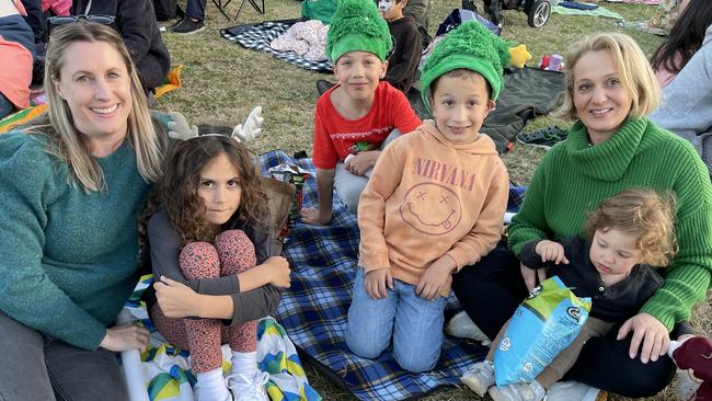 Zoe Walter, Hannah Rowe, Jack Rowe, Jamie Rowe, Lianna Zourhas and Harry Zourhas at Manningham's 2022 Carols.