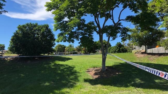 A park is roped off by police tape near the shooting. Photo Amanda Robbemond