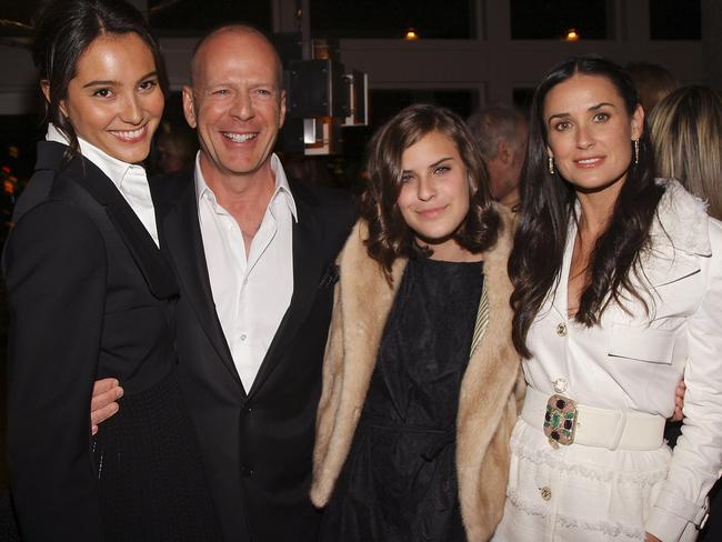 Demi Moore (with daughter Tallulah) has a close relationship with ex Bruce Willis and his wife, Emma Heming. Picture: Getty Images