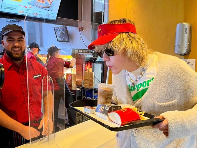 The Kid Laroi with his signature Maccas meal. Picture: Supplied