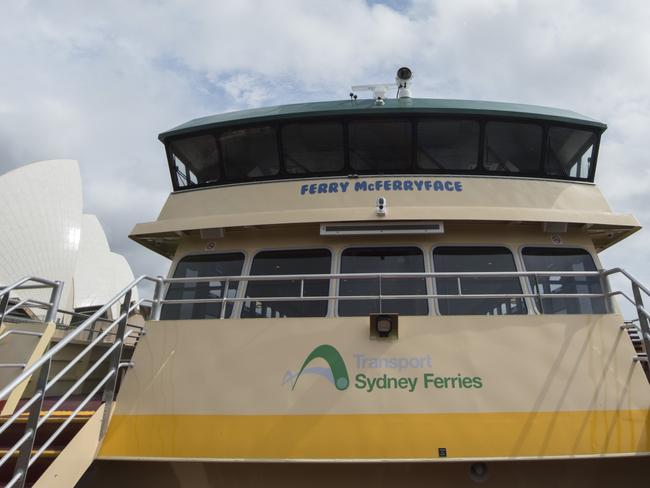 Ferry McFerryface on a journey to the Sydney Opera House for a public fun day in December. Picture: Getty