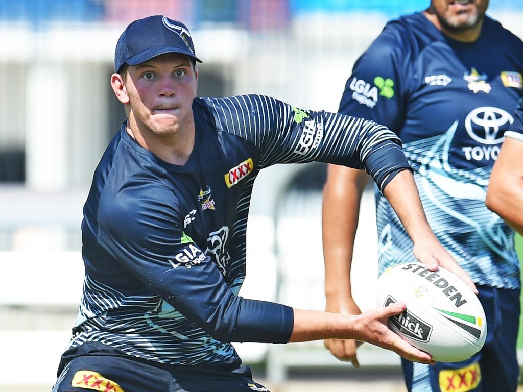 North Queensland Cowboys training from the Townsville Sports Reserve. Tom Gilbert. Picture: Zak Simmonds