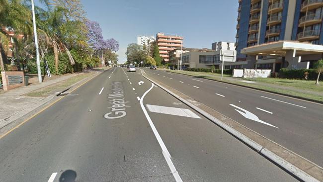 The incident happened on the Great Western Highway at Parramatta.