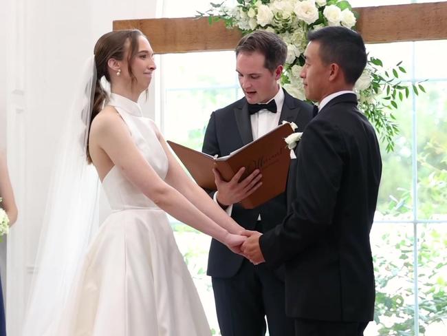 An angry bride has shamed a 'disrespectful' guest who let his baby cry through her 'adult-only' wedding. Picture: Kennedy News and Media