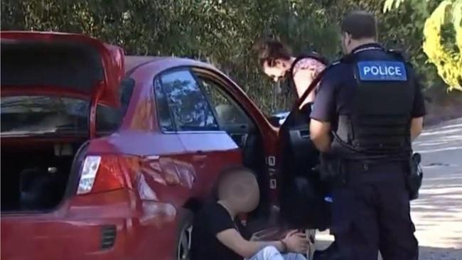 A man is arrested by police after shots were fired in Kingaroy. Photo: 7 News