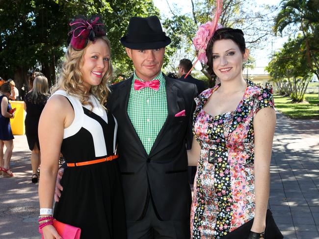 Ladies Day at Cluden Park Racecourse. 21/07/2012. Picture: Michael Chambers. Liz Priestland, Ace Remfrey and Sherridan Priestland.