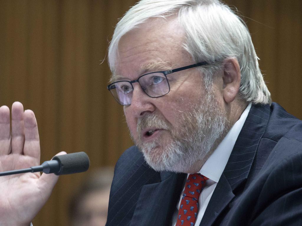 Former Prime Minister Kevin Rudd speaking at the inquiry. Picture: NCA NewsWire/Gary Ramage