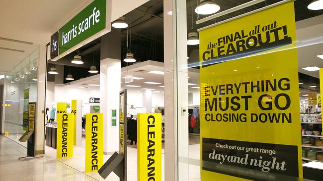 Harris Scarfe was the first retailer to announce specific closures … Picture: Brendan Radke