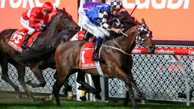 Brave Smash fights off Spirit Of Valor in the Manikato Stakes. Picture: Getty Images