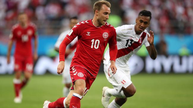 The Socceroos have to be wary of Danish star Christian Eriksen. Picture: Getty.