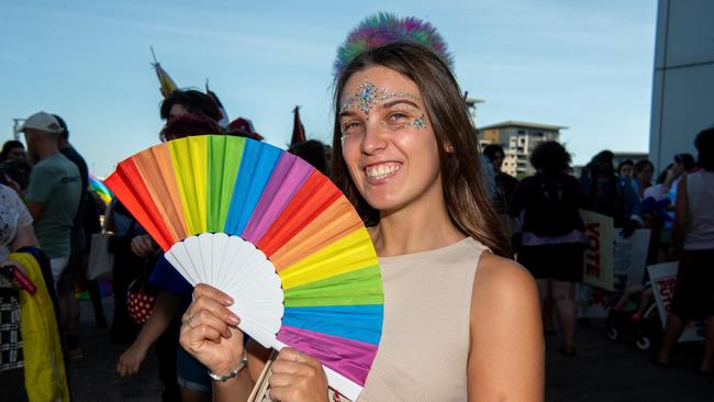 Larissa Zuck as Pride Parade takes off in Darwin City, 2024. Picture: Pema Tamang Pakhrin