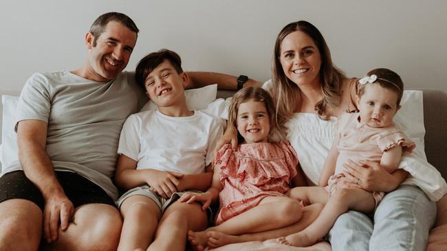 Naomi and Aaron with kids Toby, Maya and Lola. Picture: Supplied