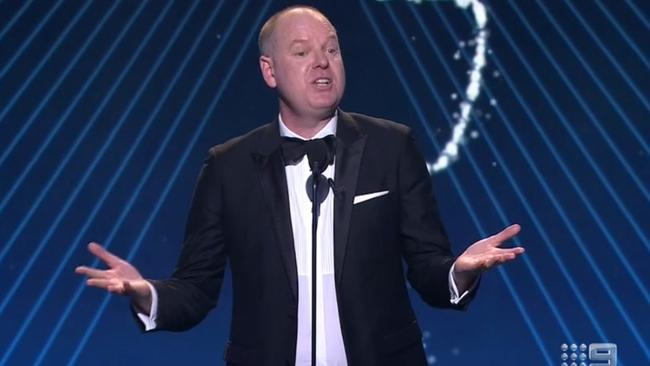 Tom Gleeson put a number of noses out of joint with 2019 Logies speech. Picture: Nine