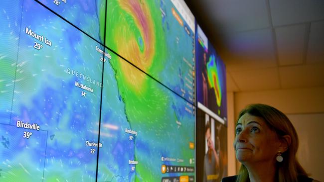 Major Jenny Hill at the Townsville Local Disaster Coordination Centre. Picture: Evan Morgan