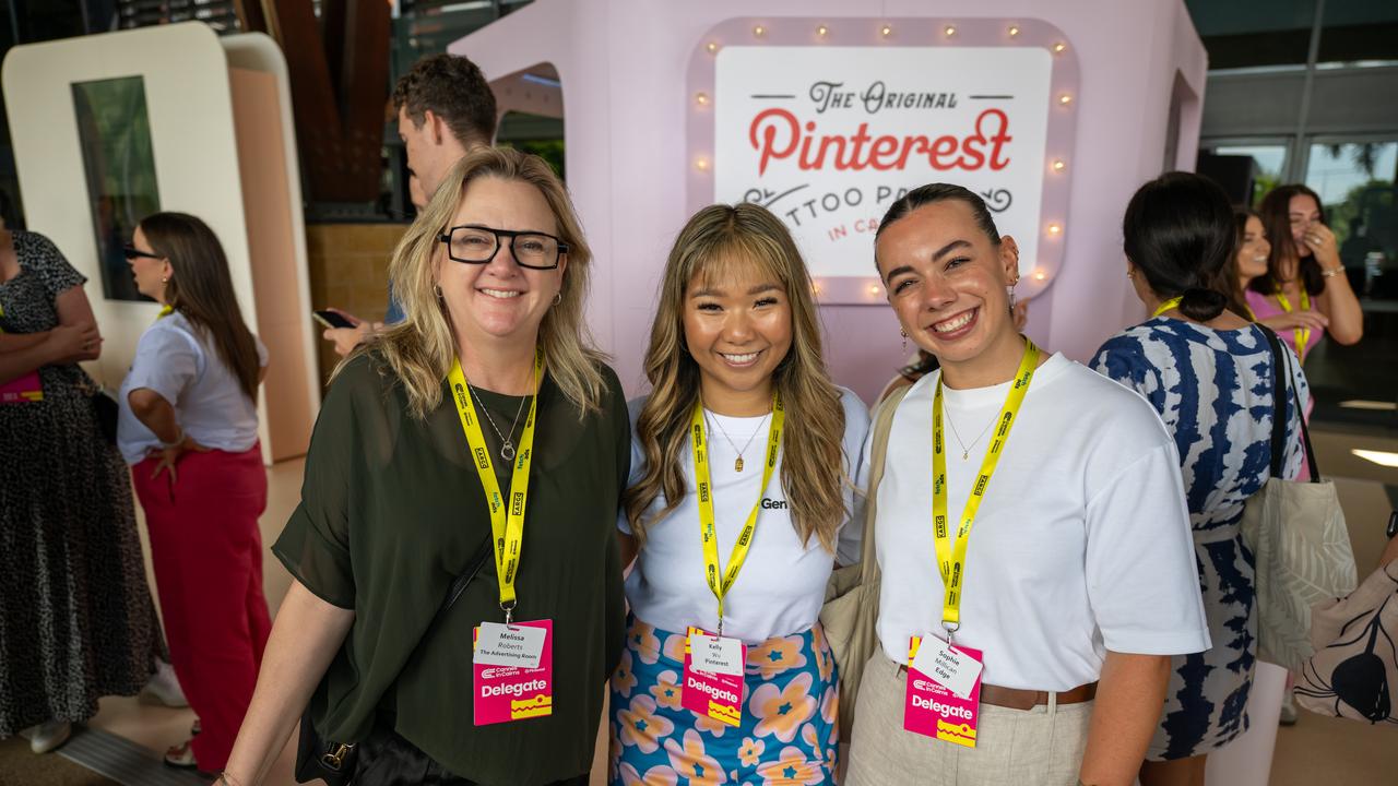 Melissa Roberts, Kelly Wu and Sophie Millican at Cannes In Cairns on Tuesday Morning. Picture Emily Barker