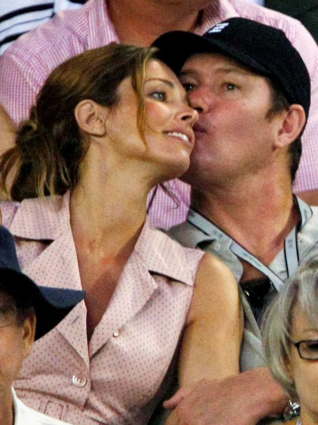 James Packer and Erica Baxter at the Australian Open in 2008. Picture: Lucas Dawson/Getty Images