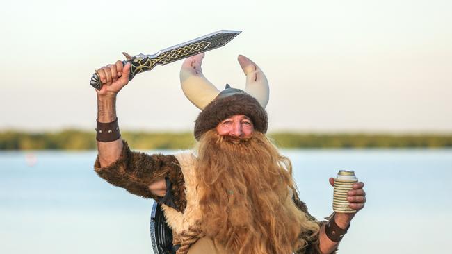 Ray Jarrett at annual Dinah Beach Yacht Club Viking Funeral. Picture: Glenn Campbell