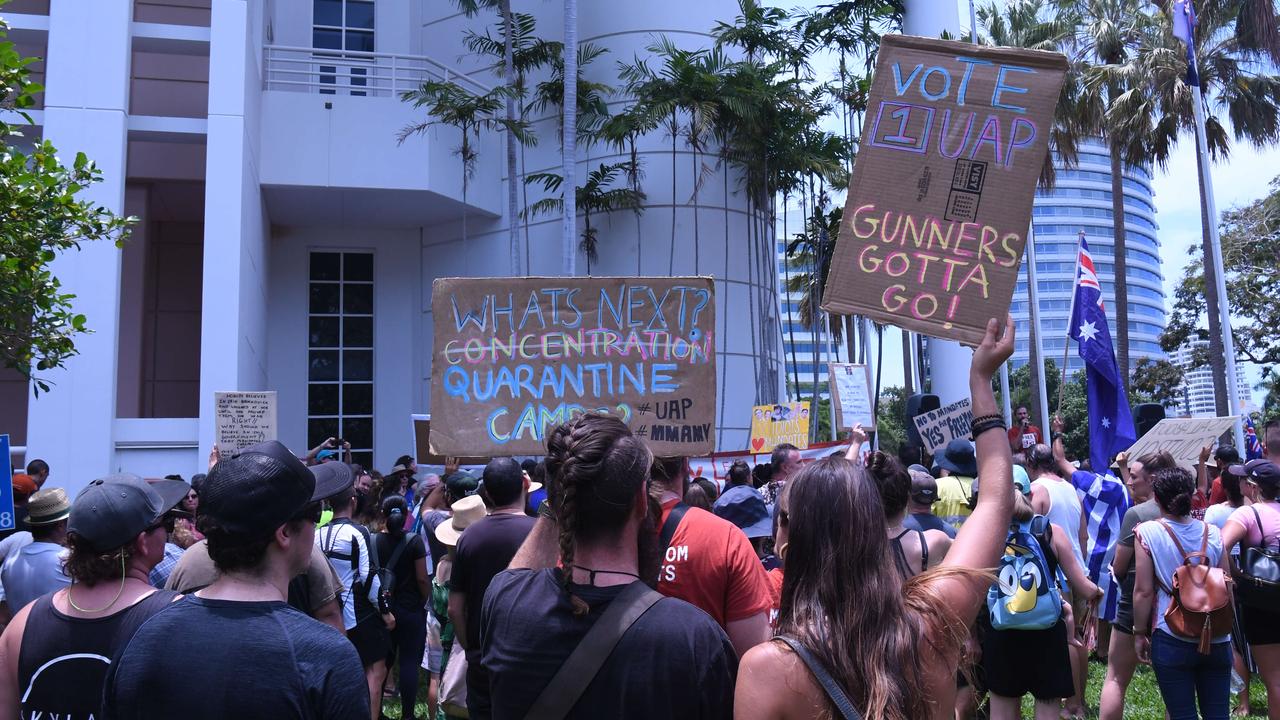 Faces from Darwin's Freedom Rally at Parliament House. Picture: Amanda Parkinson