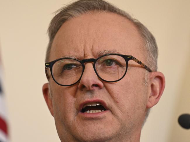 CANBERRA, AUSTRALIA, NewsWire Photos. FEBRUARY 5, 2024: The Prime Minister, Anthony Albanese addresses the Labor Party Caucus at Parliament House in Canberra. Picture: NCA NewsWire / Martin Ollman