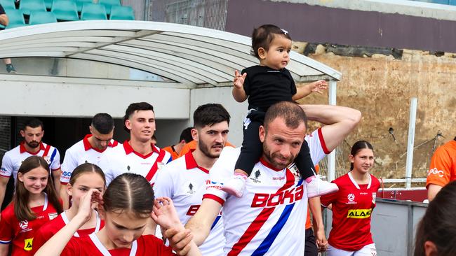 Sydney United 58 preparing to take on Brisbane Roar in a RO16 match of the Australia Cup in 2023. Photo: Jenny Evans/Getty Images