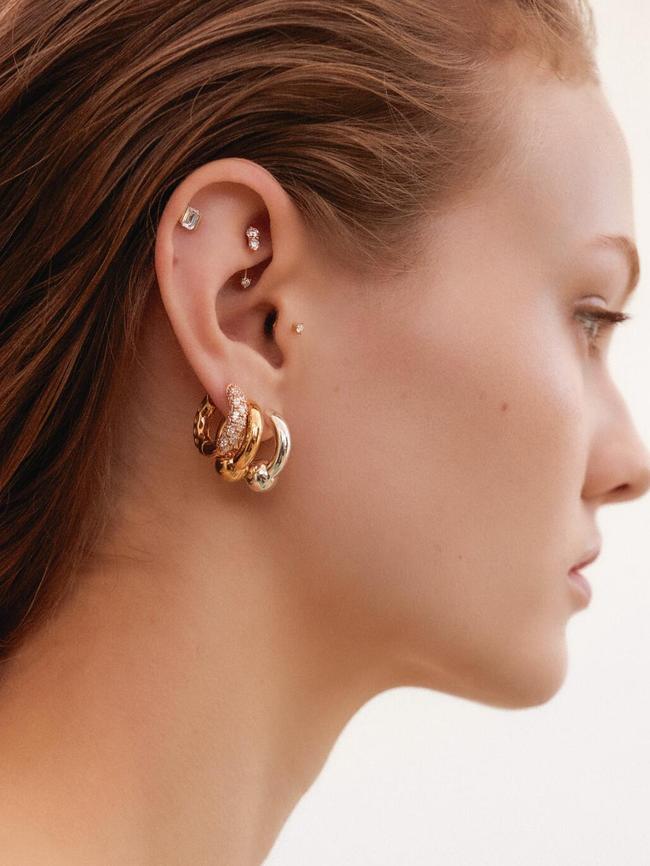 The piercing collection for Sarah &amp; Sebastian is 18 carat gold and platinum. Picture: Tim Ashton