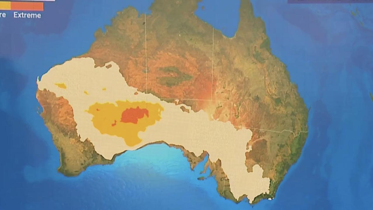 Southeast Western Australia will be blasted by a “low intensity” heatwave stretching across almost all of southern Australia. Picture: Sky News Weather