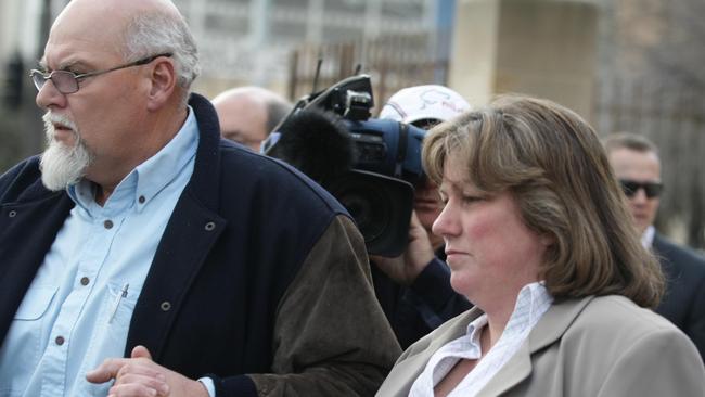 Beverly Eitzen leaves the Adelaide Magistrates Court after being bailed over the death of her son.