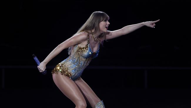 Taylor Swift performing at Accor Stadium at Sydney Olympic Park. Picture: Richard Dobson