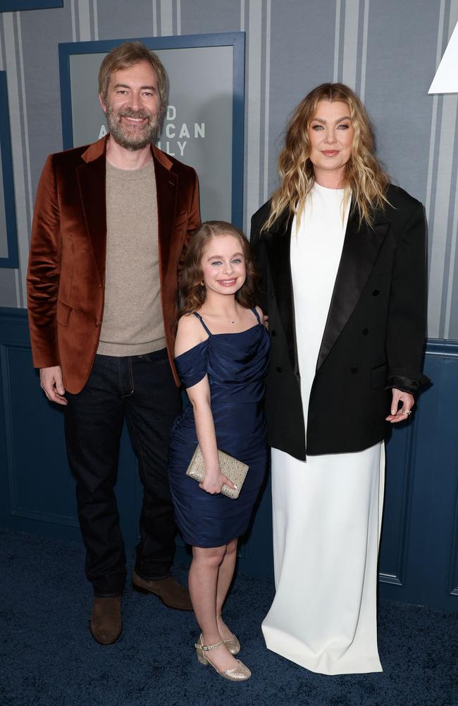 New co-stars! Mark Duplass, Imogen Faith Reid and Ellen Pompeo at the Los Angeles premiere of Good American Family earlier this month. Picture: Getty Images