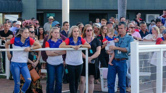 Tensions runs high in the Clarke Racing Cam before Gary Clarke trained Ã&#146; Playoffs Ã&#146; scores an emotional win in the Great Northern Darwin Cup. Picture: Glenn Campbell