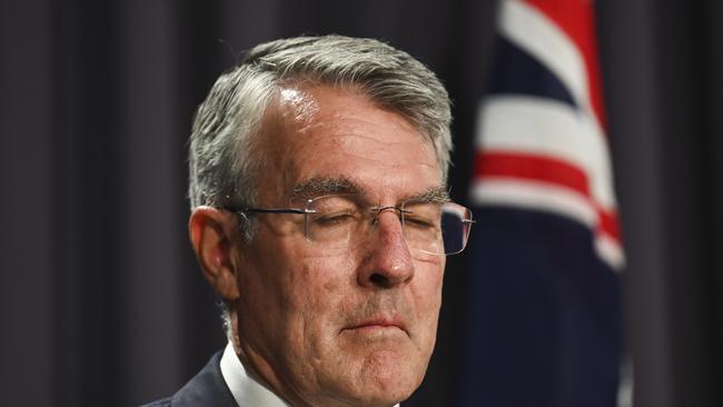 CANBERRA, AUSTRALIA, NewsWire Photos. DECEMBER 6, 2023: Attorney-General of Australia Mark Dreyfus, Minister for Home Affairs of Australia Clare O'Neil and Minister for Immigration, Citizenship, Migrant Services and Multicultural Affairs Andrew Giles hold a press conference  at Parliament House in Canberra. Picture: NCA NewsWire / Martin Ollman