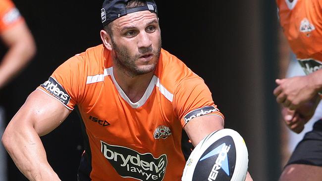 Robbie Farah in camp with the West Tigers at Nelson Bay. Picture by Peter Lorimer.