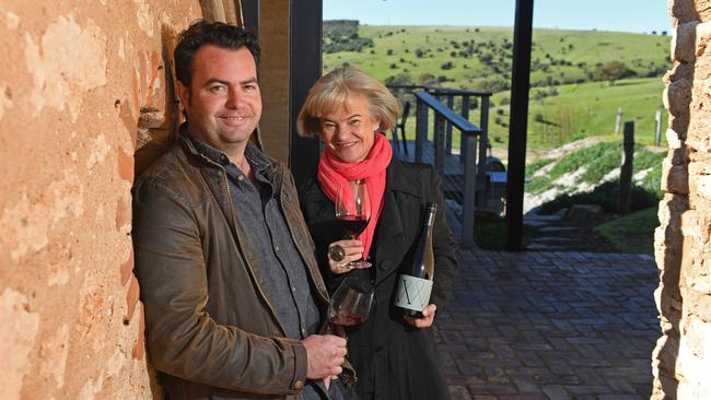 Varney Wines winemaker Alan Varney and his wife Kathrin at their winery, cellar door and restaurant Victor's Place in 2020. Picture: Tom Huntley