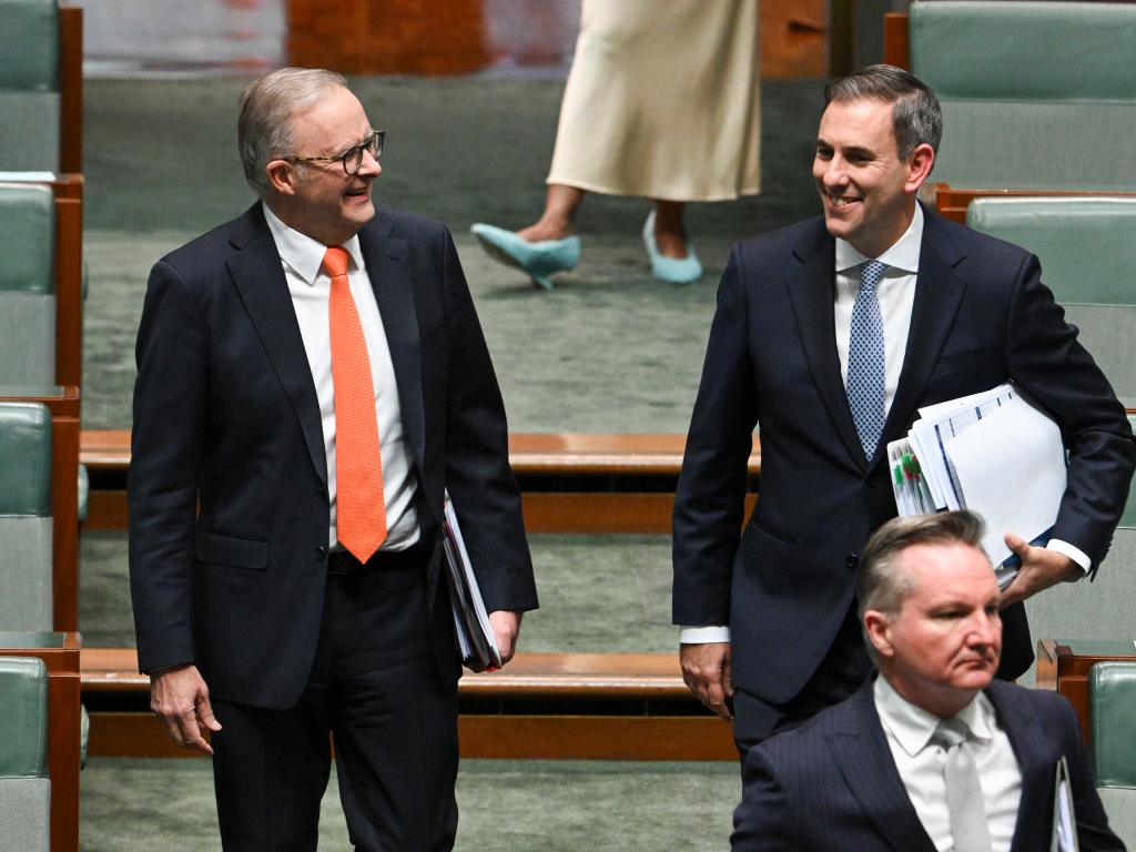 CANBERRA, Australia, NewsWire Photos. May 15, 2024: The Prime Minister, Anthony Albanese and Federal Treasurer Jim Chalmers arrive for Question Time at Parliament House in Canberra. Picture: NCA NewsWire / Martin Ollman
