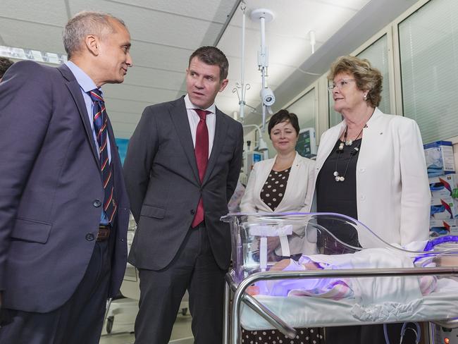 One of her last official appearances with former Premier Mike Baird in 2016.