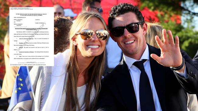 Erica Stoll and Rory McIlroy had a pre-nup. Photo: Getty and PBCC/MEGA.