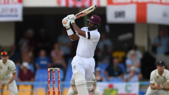 John Campbell his a six off James Anderson to win the match. (Photo by Shaun Botterill/Getty Images,)