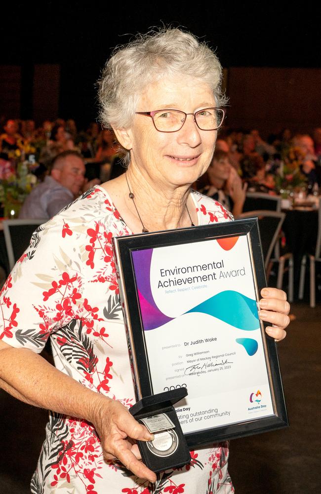 Dr Judith Wake, Environmental Achievement Award at the 2023 Australia Day Awards at the Mackay Entertainment and Convention Centre (MECC). Picture: Michaela Harlow