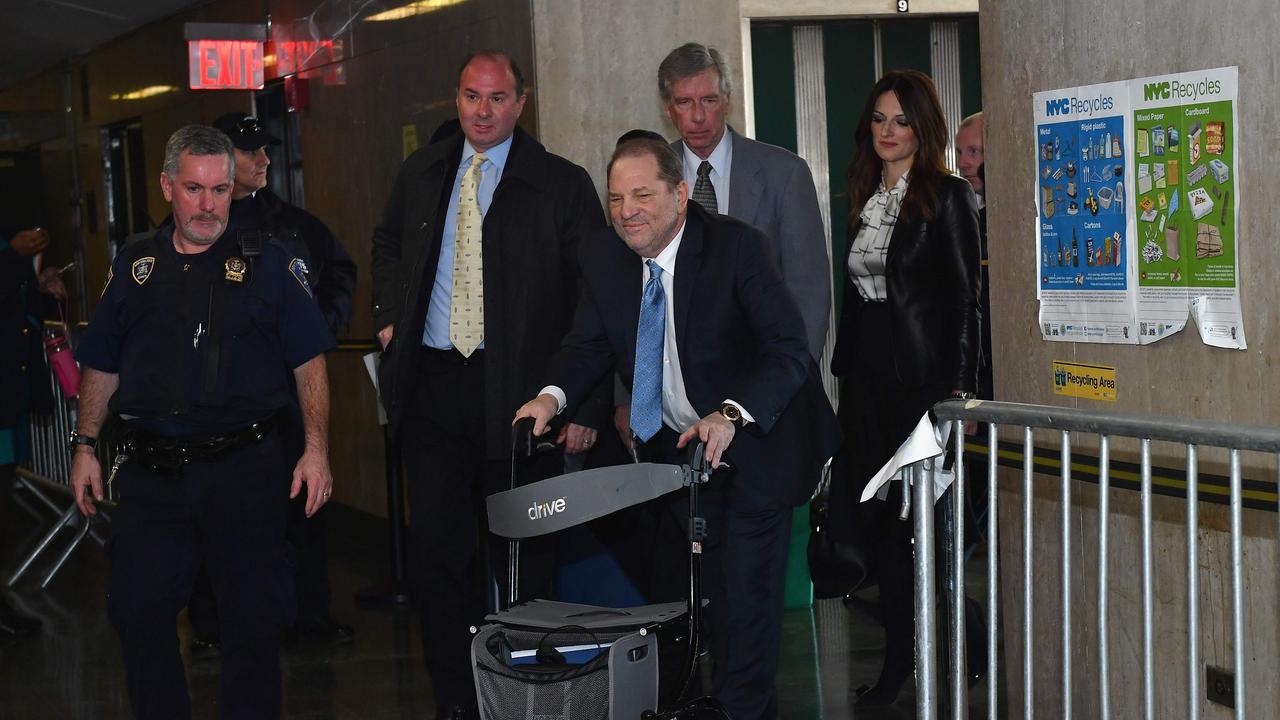 The disgraced movie mogul, 67, arriving at court to learn the jury’s verdict in his New York rape trial on February 24. Picture: Angela Weiss/AFP