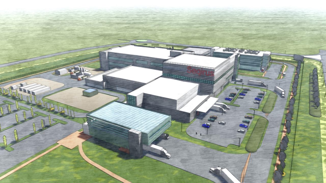 An artist’s impression of the new $1 billion vaccine manufacturing facility to be built in Australia. Picture: Supplied