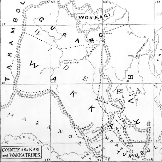 John Mathew's 1910 map of the country of the Kabi and Wakka peoples - Wikipedia