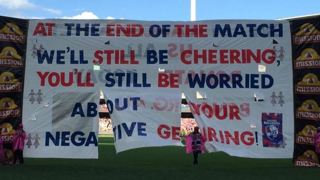 A controversial banner against Melbourne.